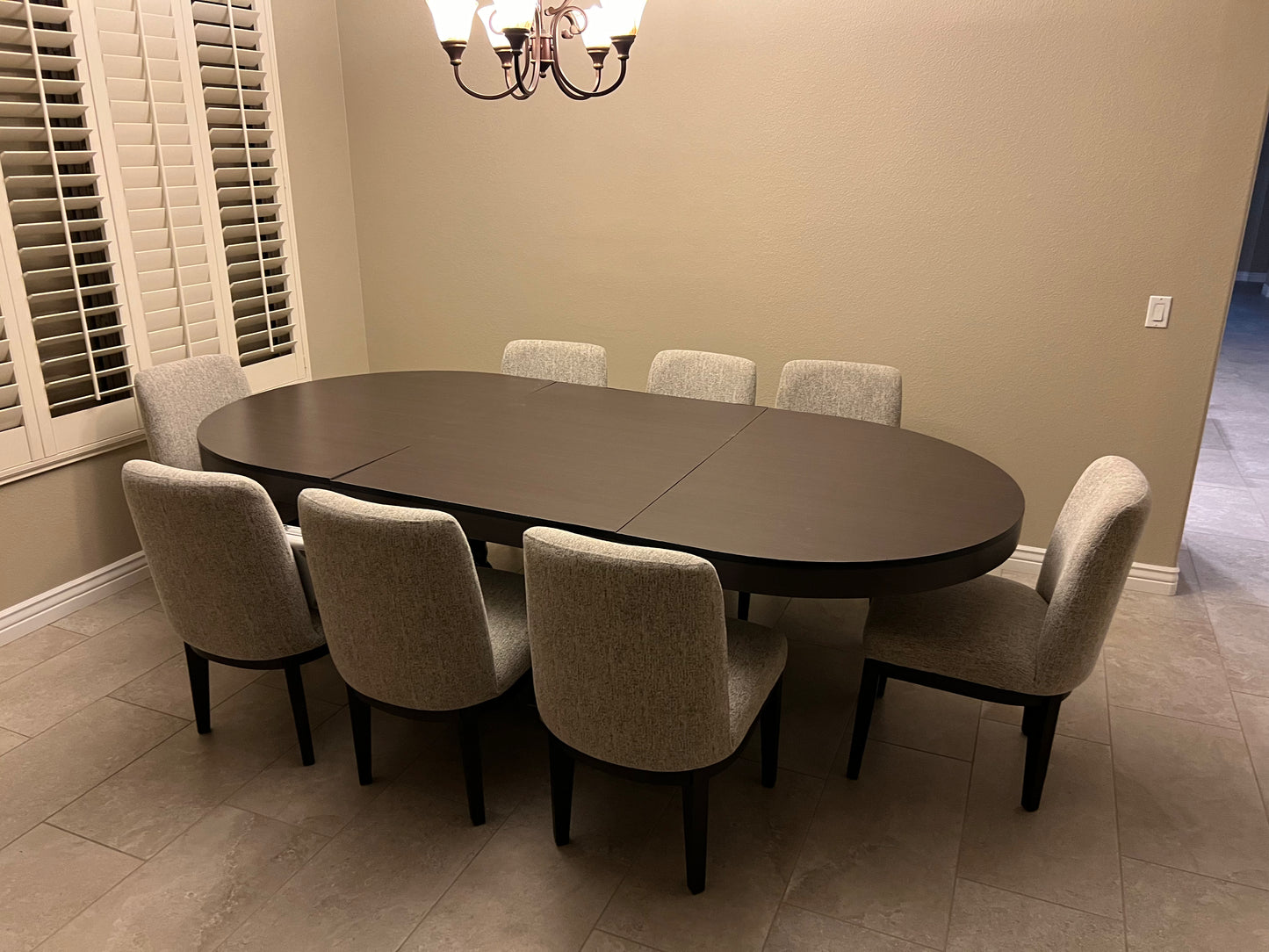 Custom-built dining top that converts a poker table into a versatile surface.