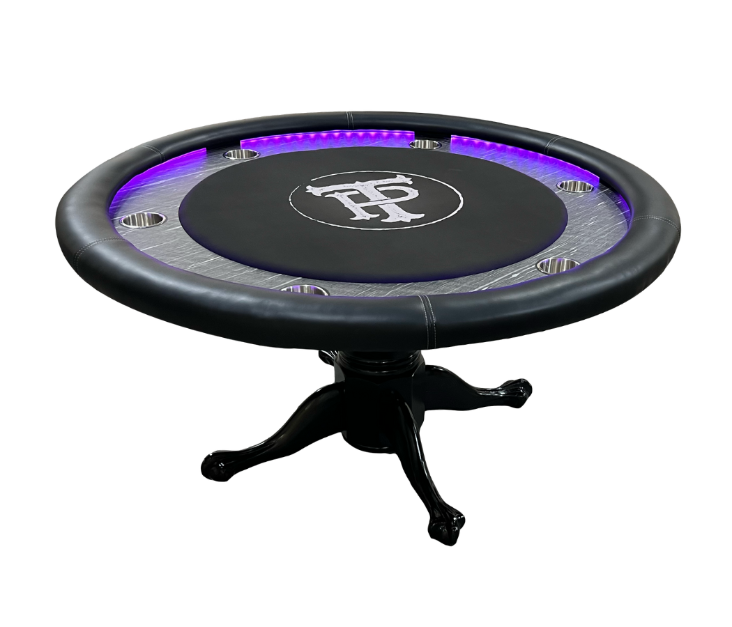 Custom-designed Amarillo poker table with waterproof felt and premium finishes