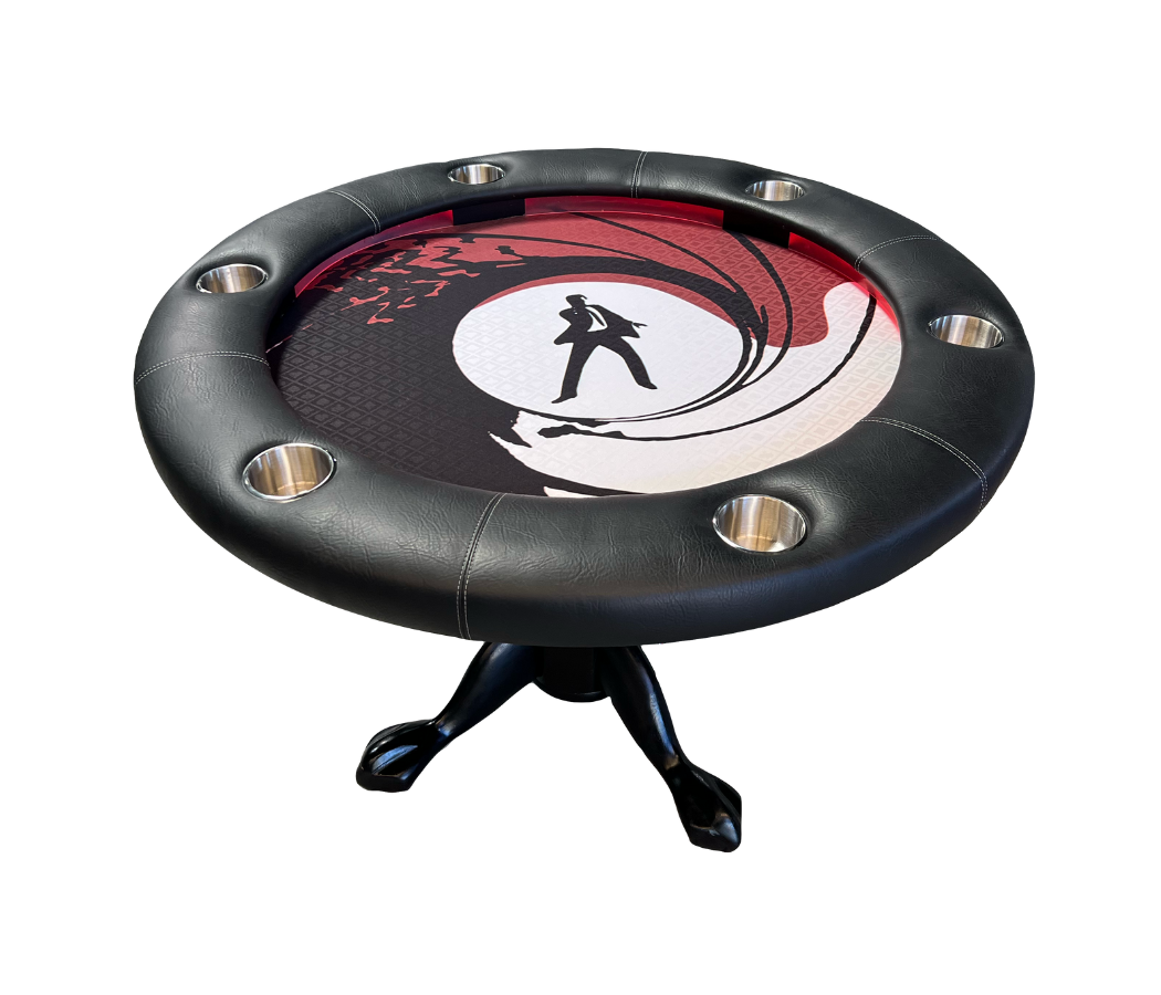 The Amarillo custom poker table featuring premium custom felt and a timeless, classic design.